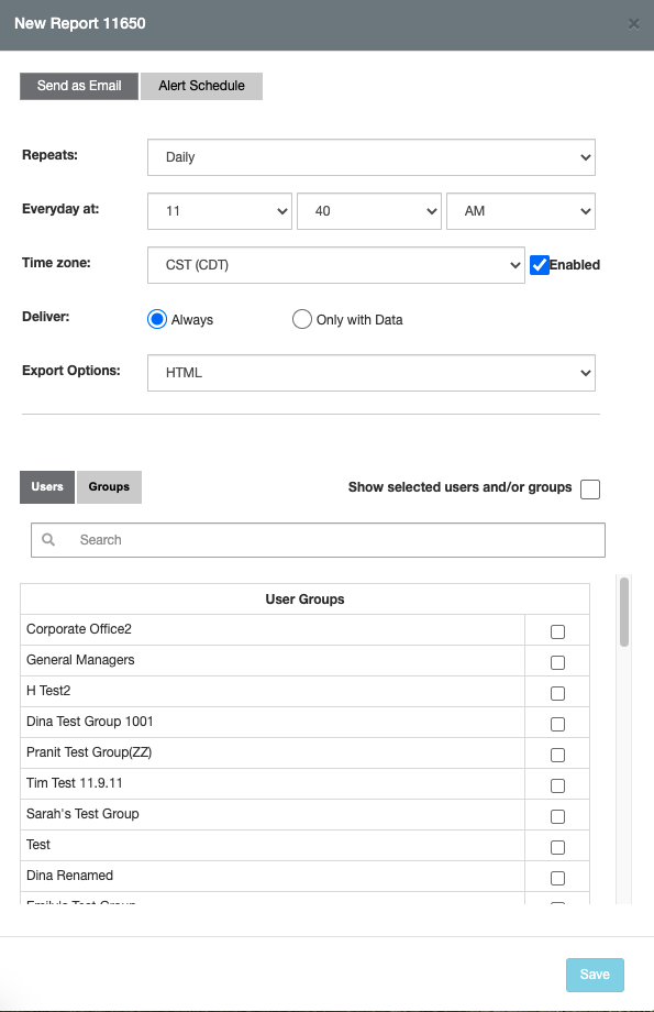 Mirus Alert Schedule