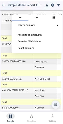 Mirus Mobile Column Options