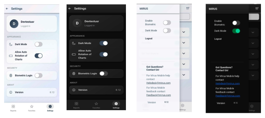 Mirus Mobile Dark Mode