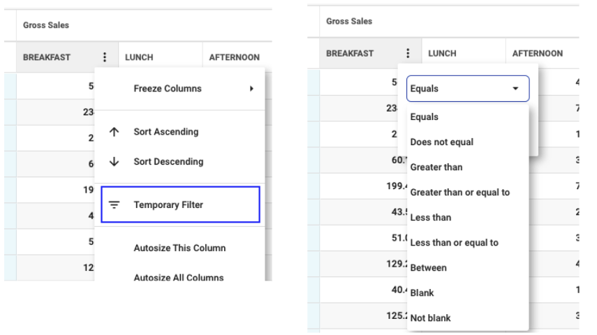 Mirus Temporary Filter Example 1