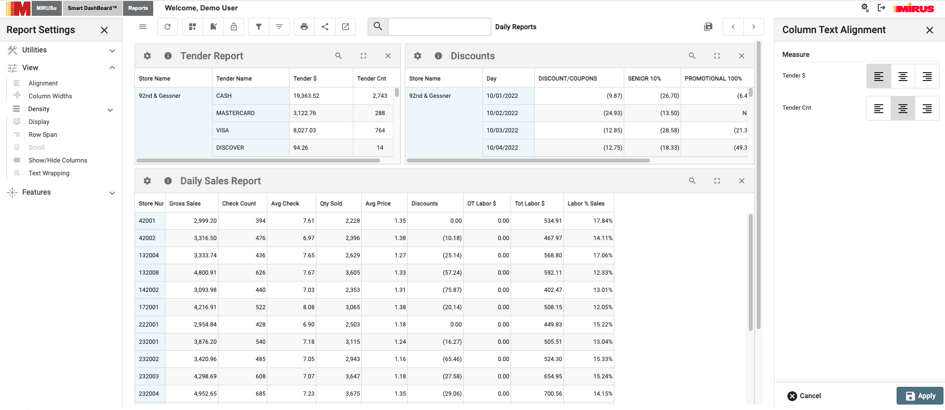 Mirus Version 7 Dashboard_Shift